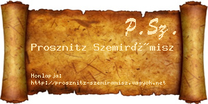 Prosznitz Szemirámisz névjegykártya